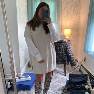 Oversized sweater vest (dress length)